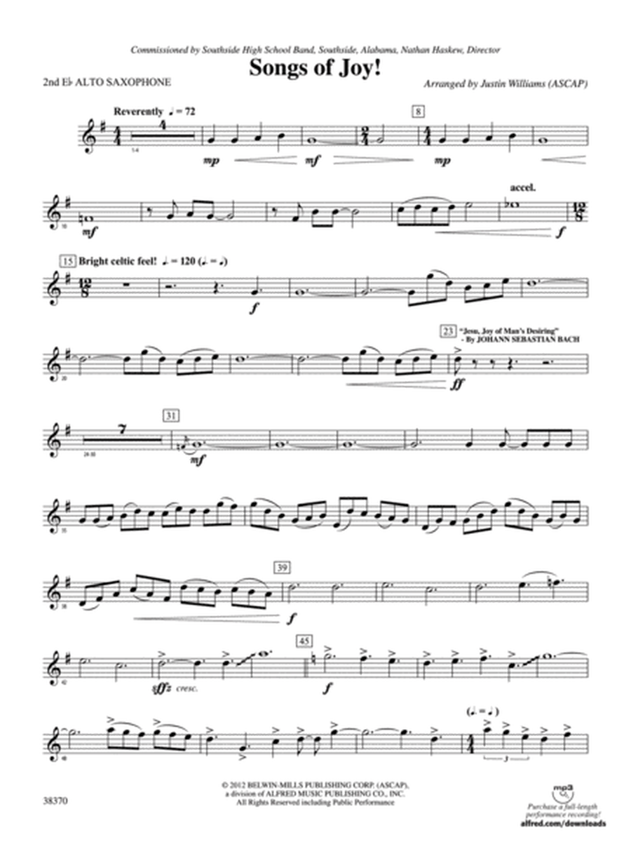 Songs of Joy!: 2nd E-flat Alto Saxophone