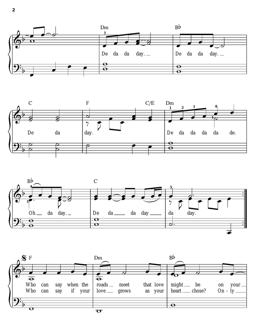 Only Time Only Time Easy Piano scores gallery preview page 2