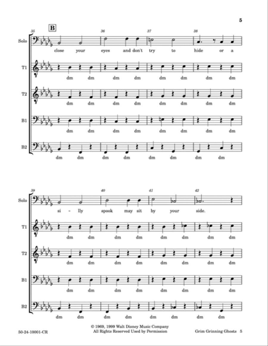 Grim Grinning Ghosts TTBB scores gallery preview page 5