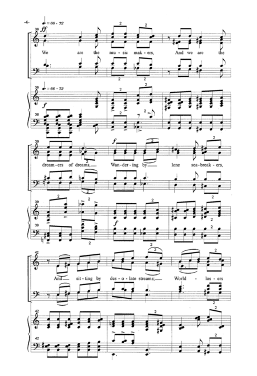 We Are The Music Makers 4-Part scores gallery preview page 4