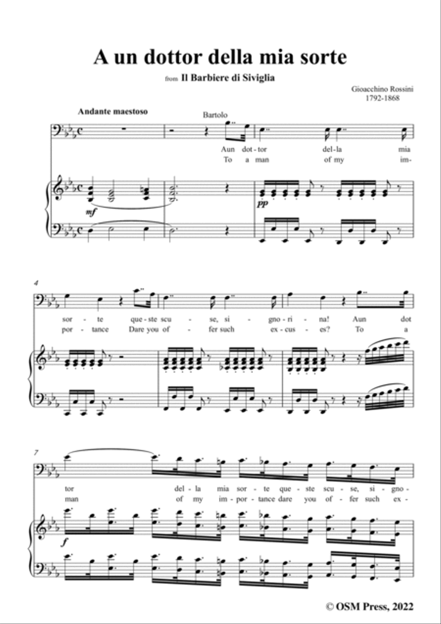 Rossini-A un dottor della mia sorte,from 'Il barbiere di Siviglia'(L'inutile precauzione) Voice scores gallery preview page 3