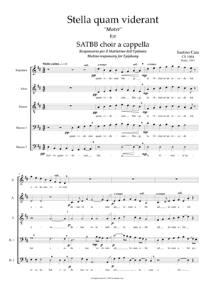 Stella quam viderant (Epiphany motet) for SATBB choir a cappella