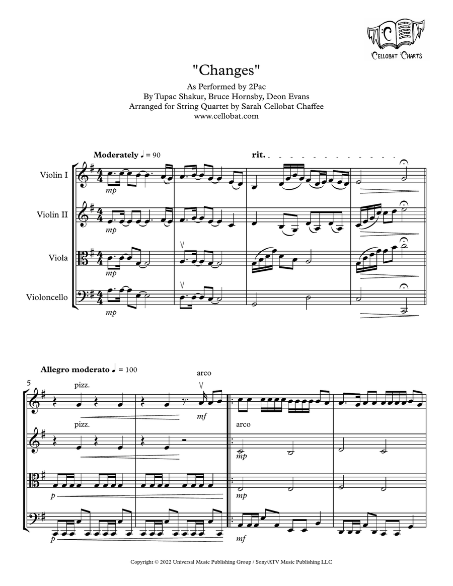 Changes String Quartet scores gallery preview page 1