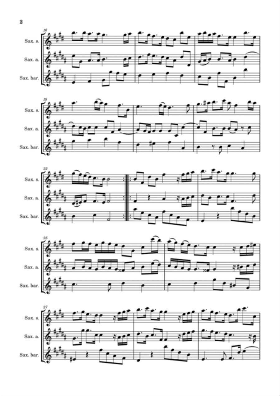 Sonata I Opus n.2 Woodwind Trio scores gallery preview page 2