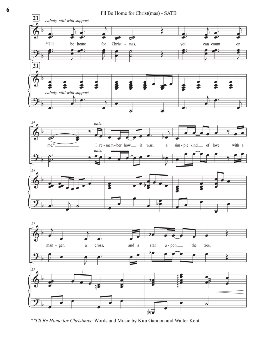 I'll Be Home For Christmas 4-Part scores gallery preview page 6