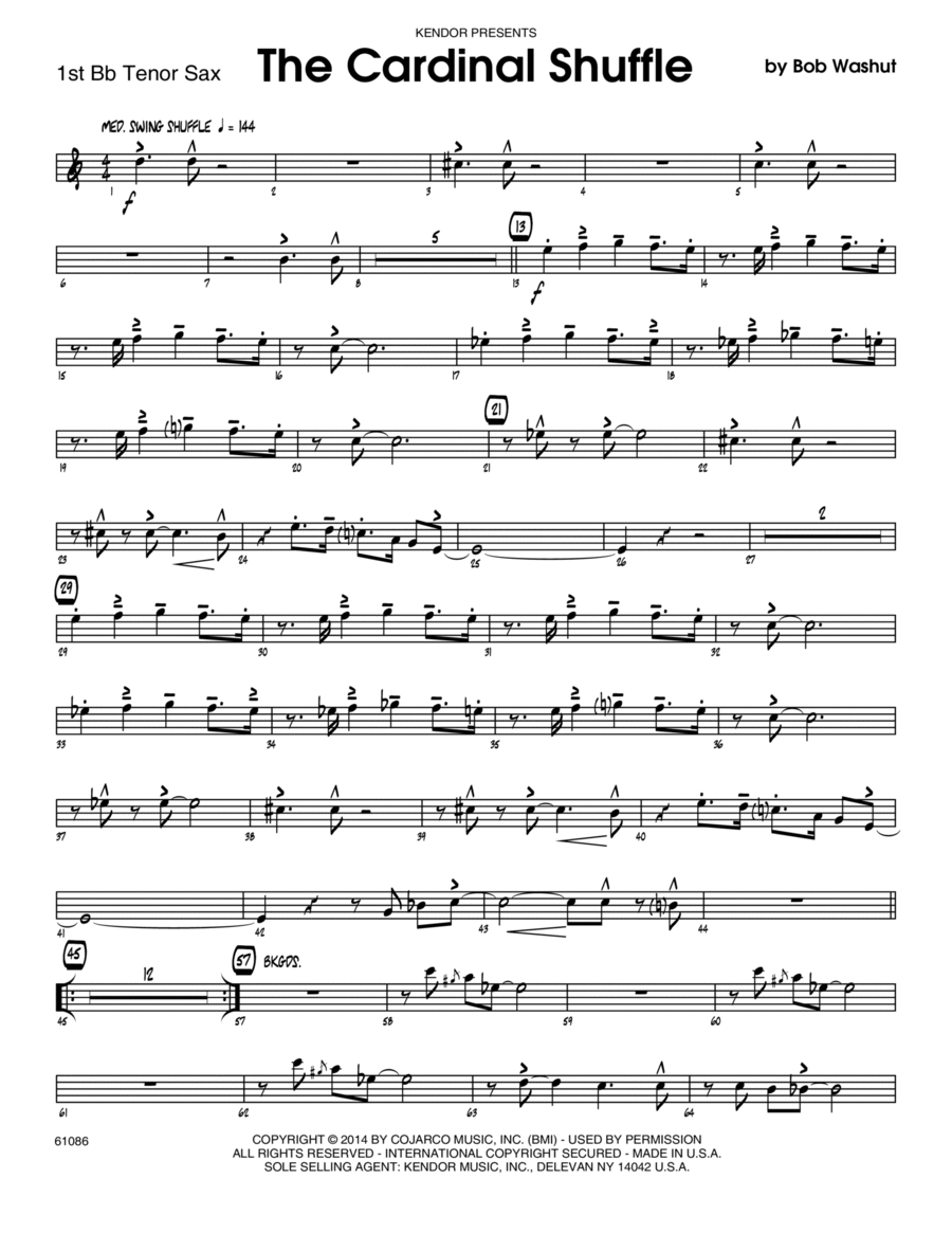 The Cardinal Shuffle - 1st Bb Tenor Saxophone