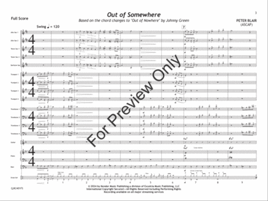 Out of Somewhere (Score) Jazz Ensemble scores gallery preview page 4