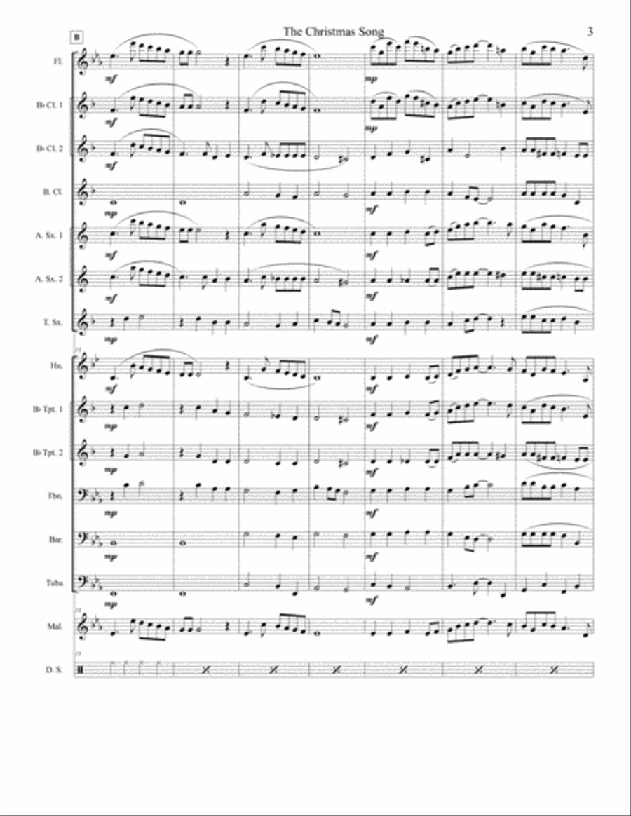 The Christmas Song (Chestnuts Roasting On An Open Fire) Concert Band scores gallery preview page 3