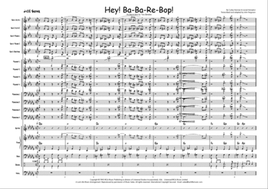 Hey Ba Ba Re Bop Hey Ba Ba Re Bop Big Band scores gallery preview page 2