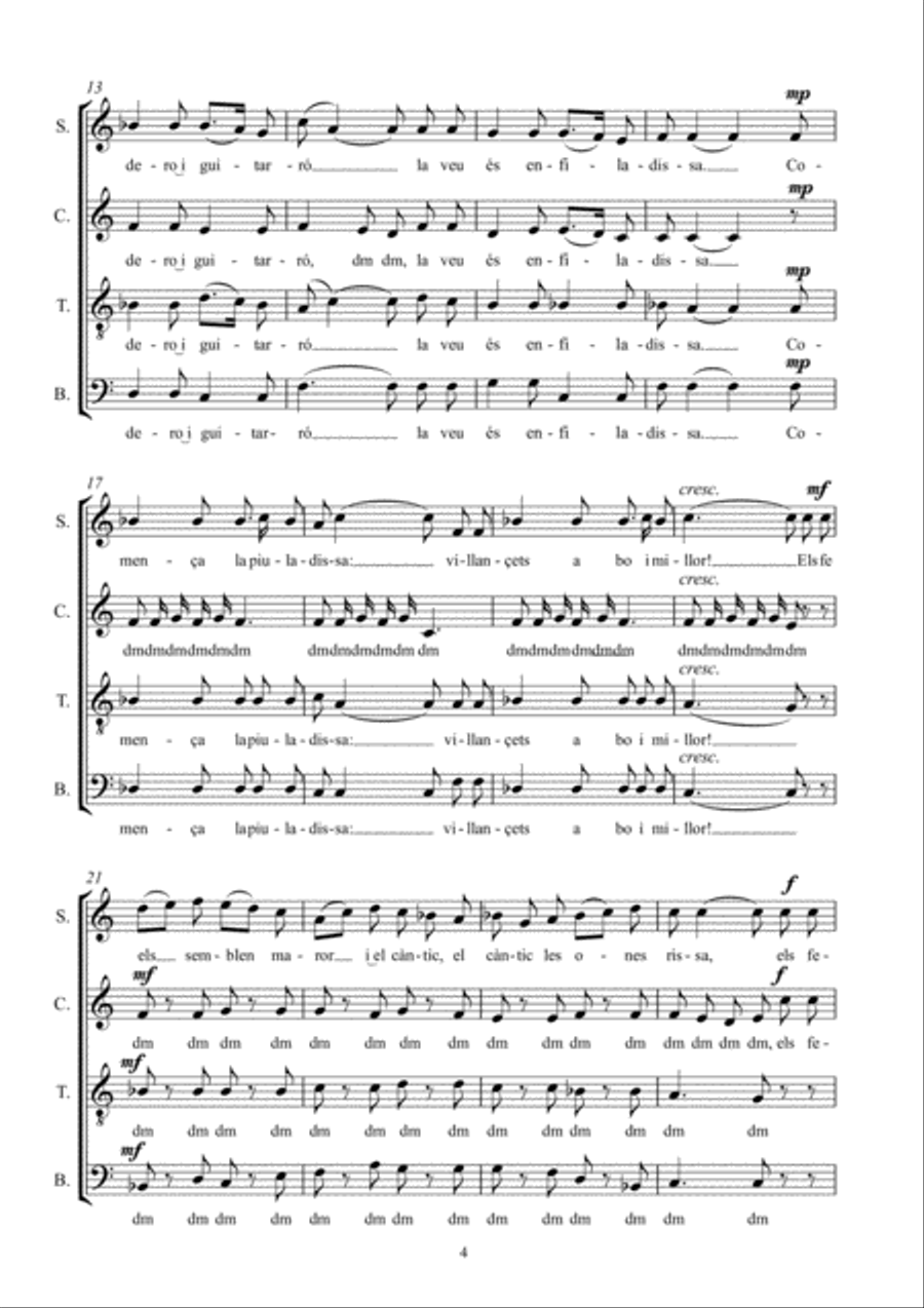 Matines de llogaret / Nit de Nadal, cel florit 4-Part scores gallery preview page 6