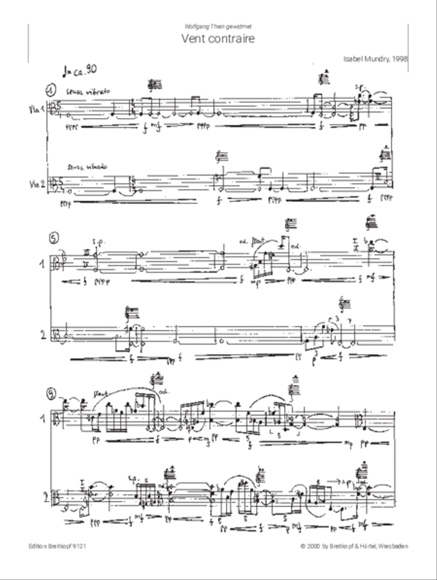 Vent contraire Viola Solo scores gallery preview page 2