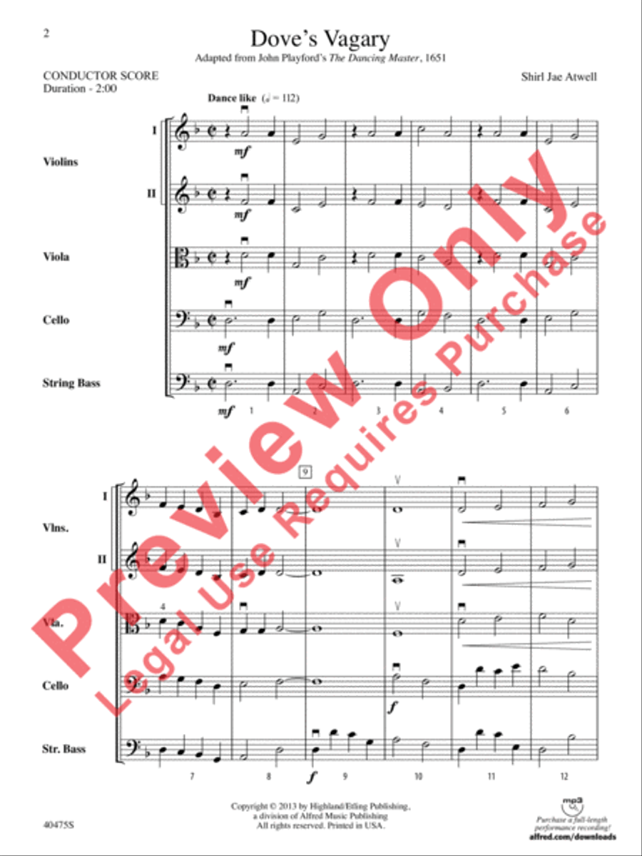 Dove's Vagary String Orchestra scores gallery preview page 3