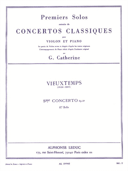 Premier Solo Extrait - Concerto No. 5, Op. 37