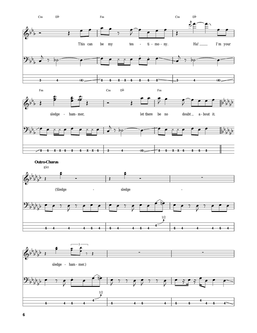 Sledgehammer Guitar Tablature scores gallery preview page 6