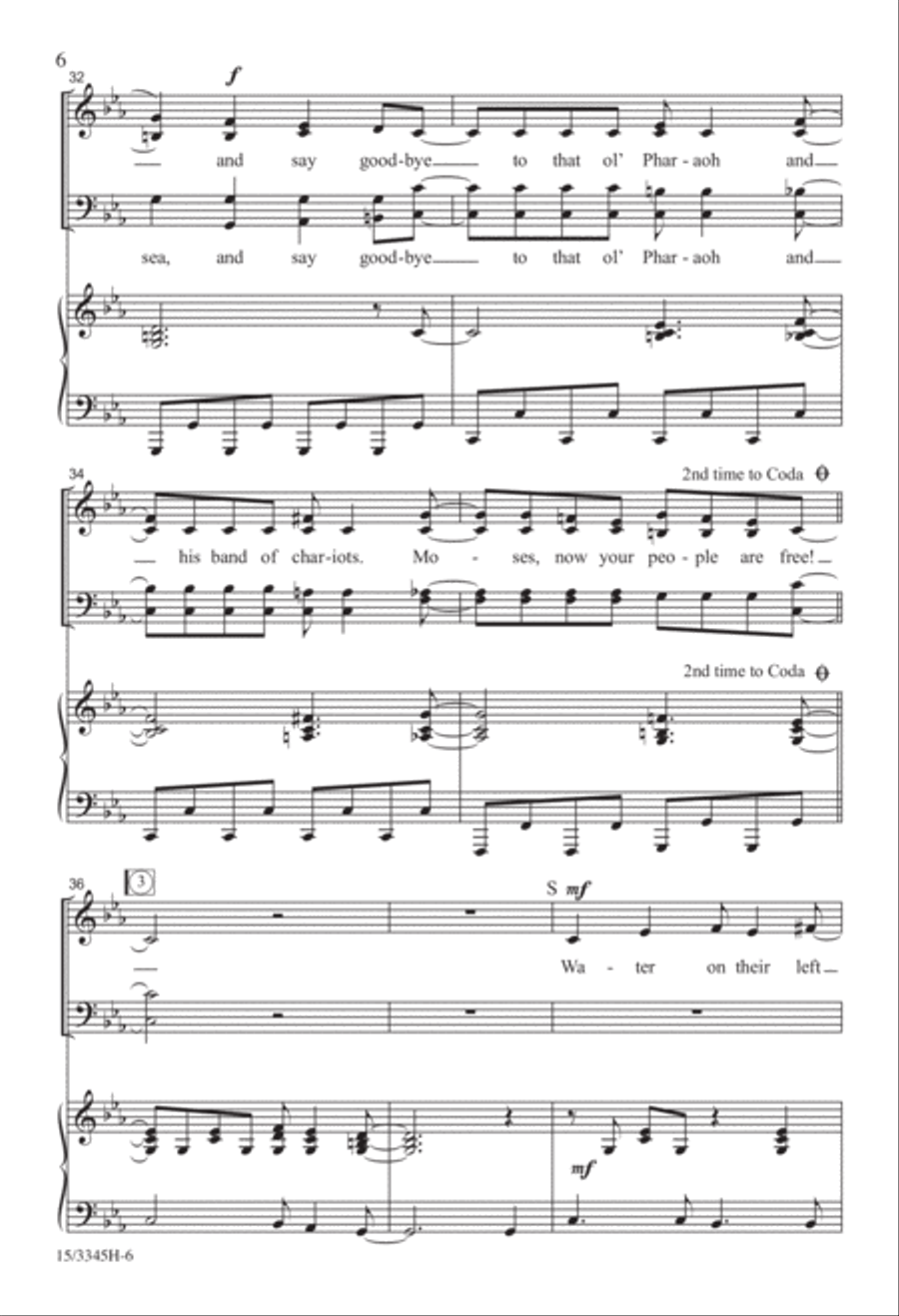 Moses, Now Your People Are Free! 4-Part scores gallery preview page 6