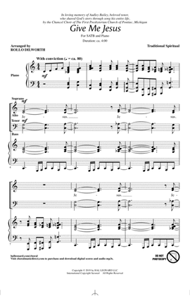 Give Me Jesus (arr. Rollo Dilworth)