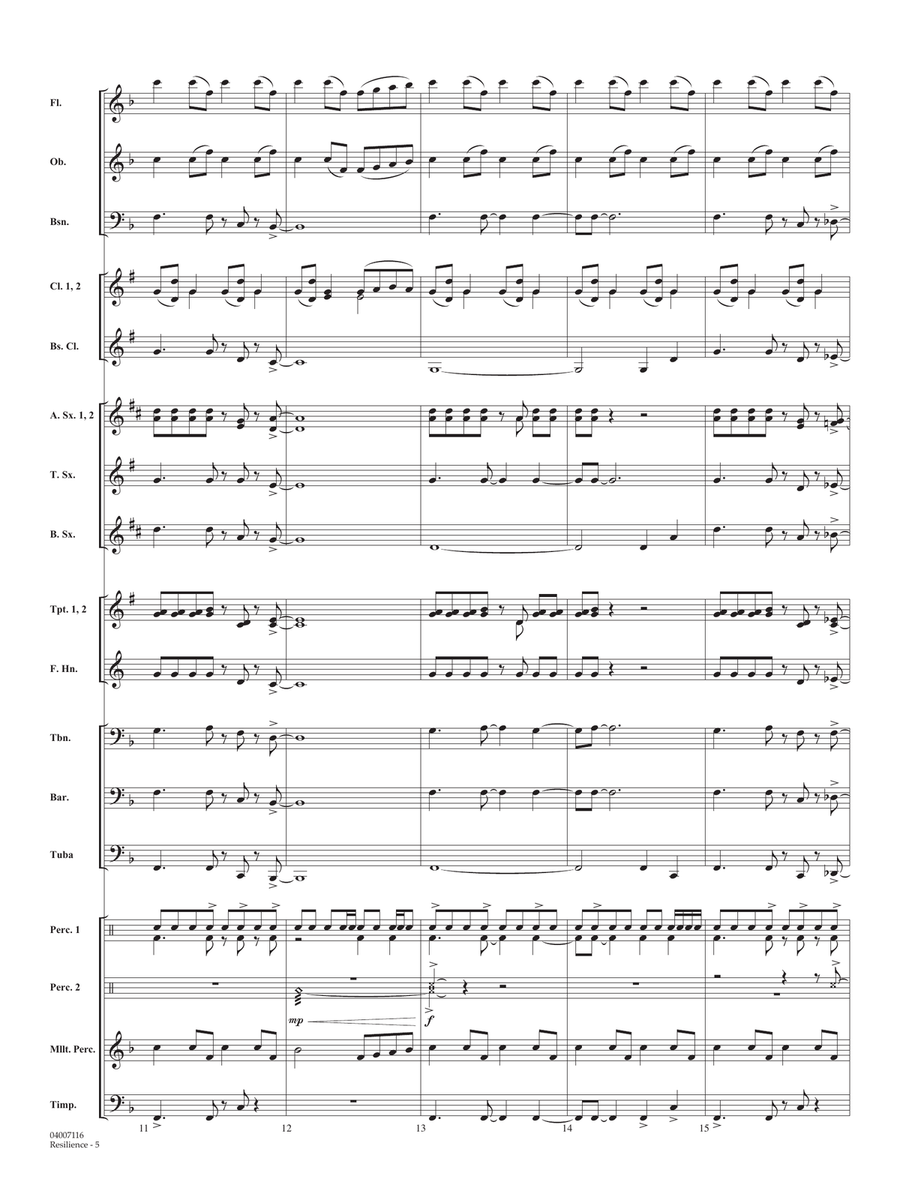 Resilience - Conductor Score (Full Score) Concert Band scores gallery preview page 5