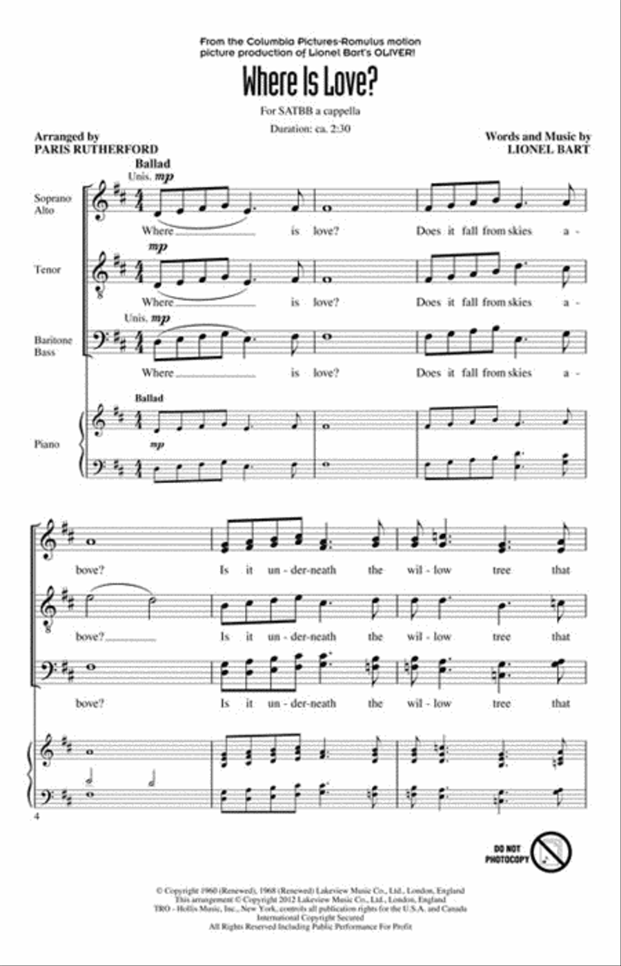 Where Is Love? A Cappella scores gallery preview page 2