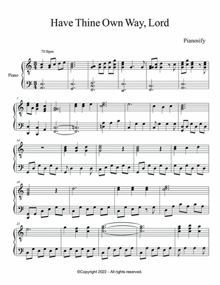 PIANO - Have Thine Own Way Lord (Piano Hymns Sheet Music PDF)