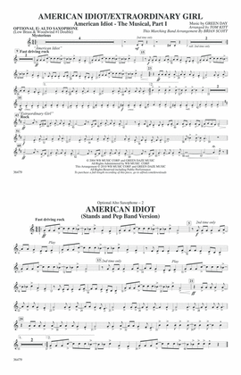 American Idiot / Extraordinary Girl: Optional Alto Sax