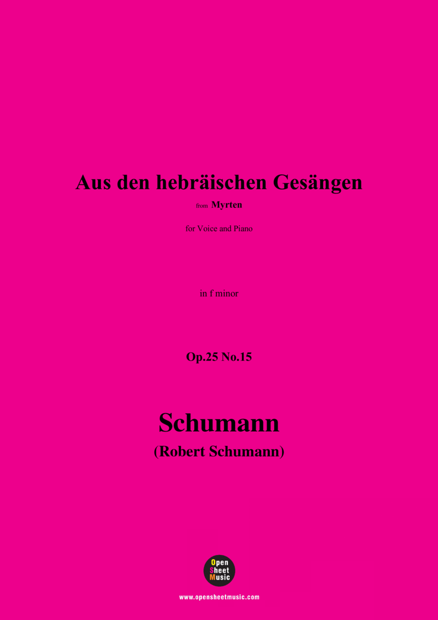 R. Schumann-Aus den hebräischen Gesängen,Op.25 No.15,in f minor Voice scores gallery preview page 1