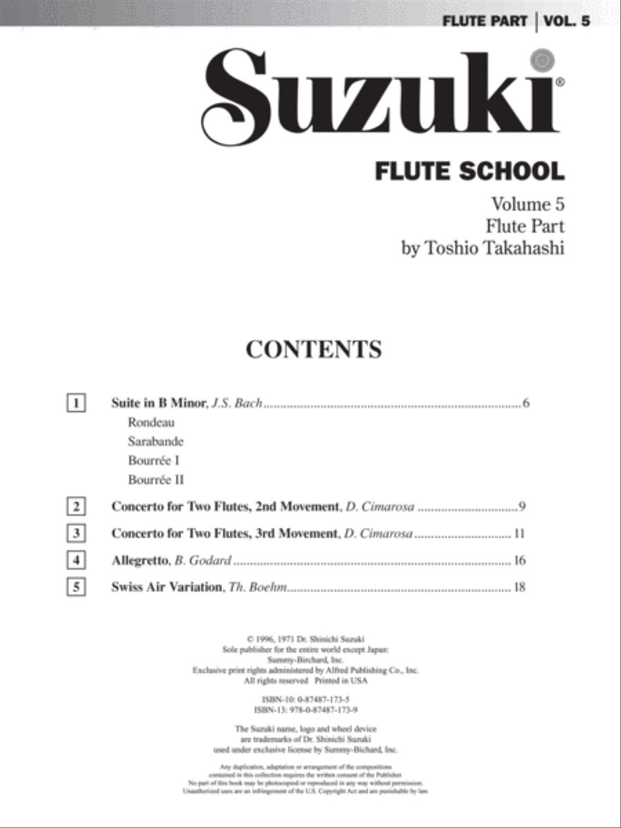 Suzuki Flute School, Volume 5