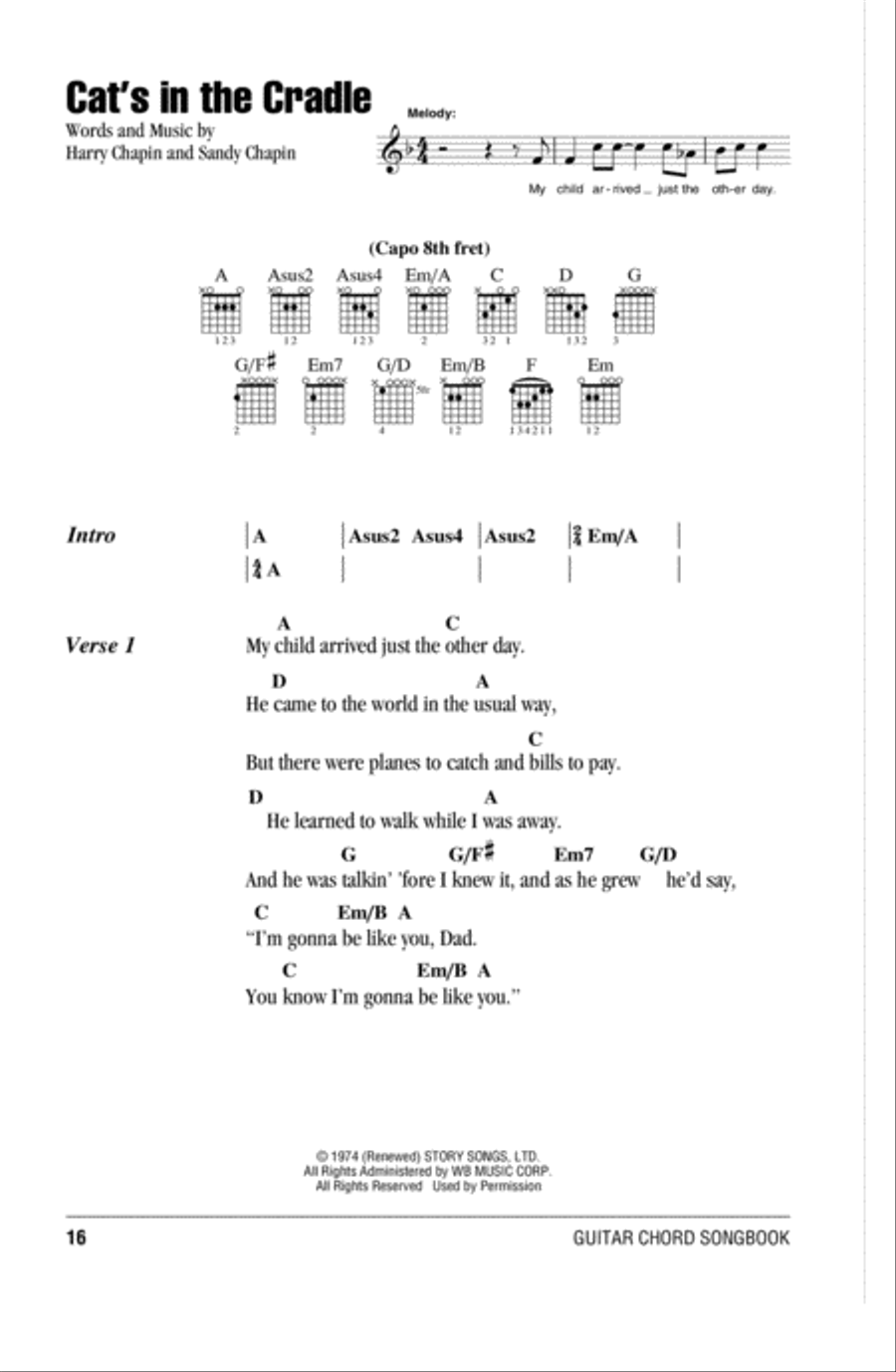 Cat's In The Cradle Acoustic Guitar scores gallery preview page 1