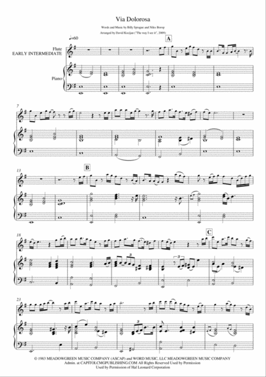 Via Dolorosa Via Dolorosa Flute Solo scores gallery preview page 1