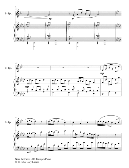 NEAR THE CROSS (Duet – Bb Trumpet and Piano/Score and Parts) image number null
