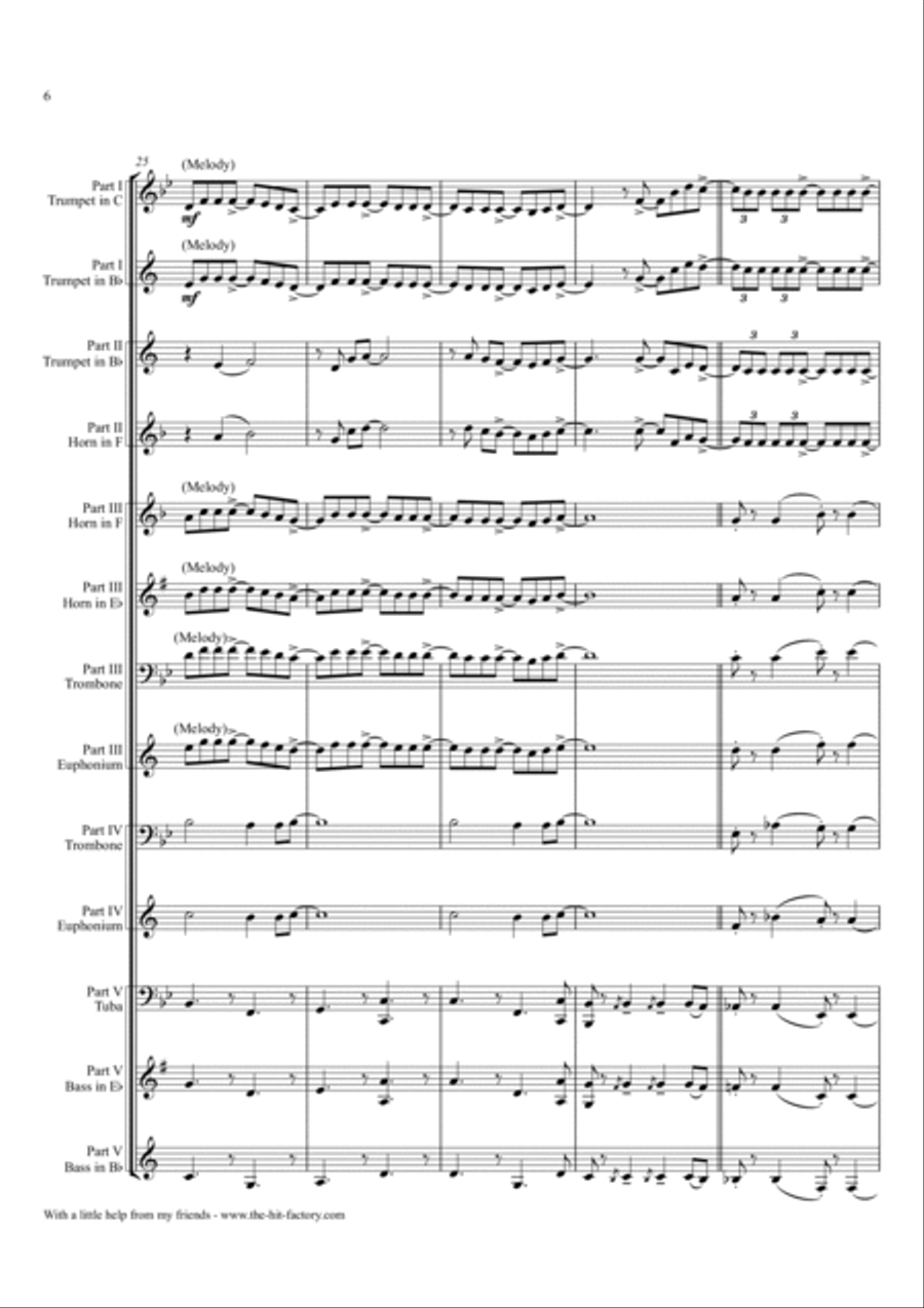With A Little Help From My Friends Euphonium scores gallery preview page 6