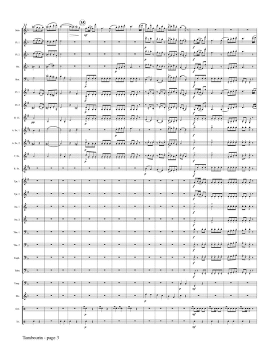 Tambourin for Flute and Concert Band (Full Score ONLY)