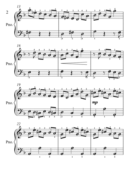 Little Prelude in D Minor Bwv 926 Easy Piano Sheet Music