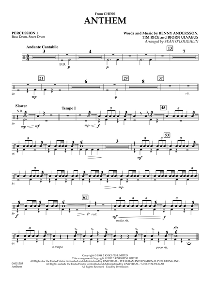 Anthem (from Chess) - Percussion 1