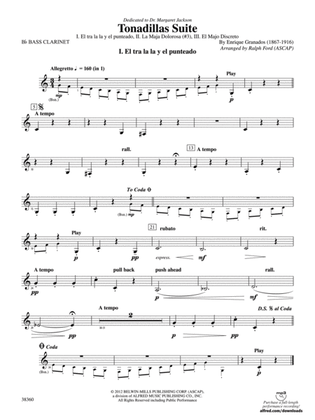 Tonadillas Suite: B-flat Bass Clarinet