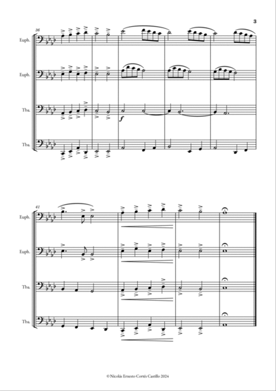17 Christmas Carols for Tuba Quartet Tuba Quartet scores gallery preview page 4