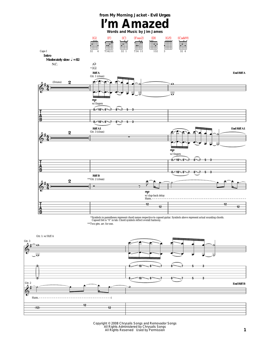 I'm Amazed Acoustic Guitar scores gallery preview page 1