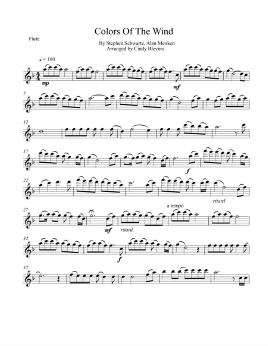 Colors Of The Wind Woodwind Trio scores gallery preview page 6
