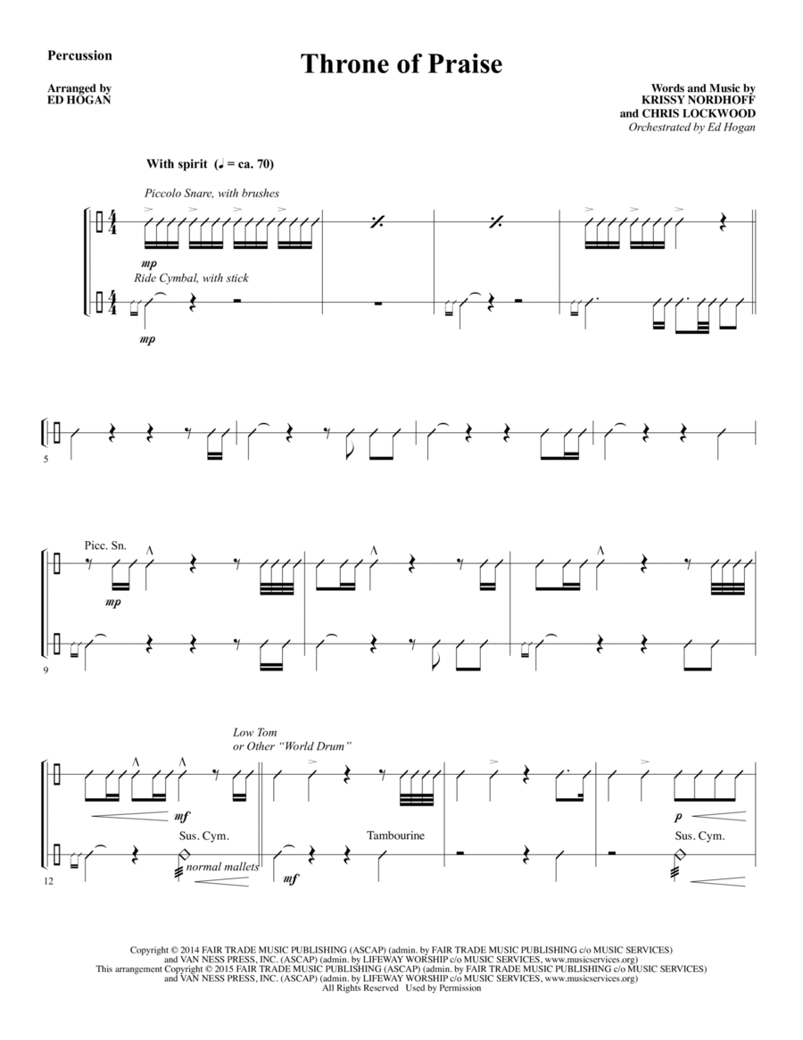 Throne of Praise - Percussion Choir scores gallery preview page 1
