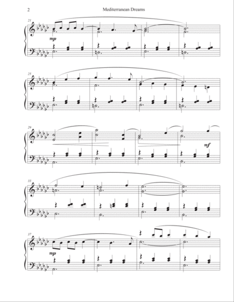 Mediterranean Dreams Mediterranean Dreams Piano Solo scores gallery preview page 4