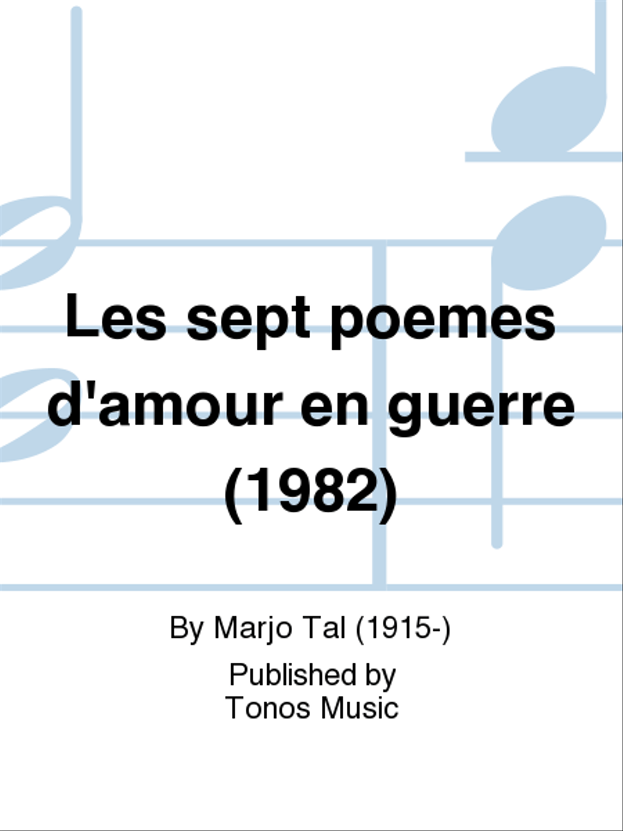Les sept poemes d'amour en guerre (1982) Voice Solo scores gallery preview page 1