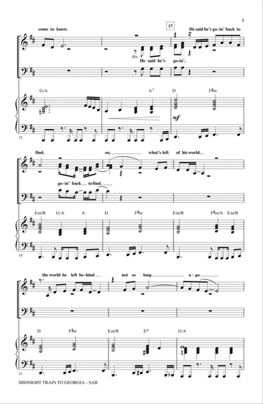 Midnight Train To Georgia 3-Part scores gallery preview page 3