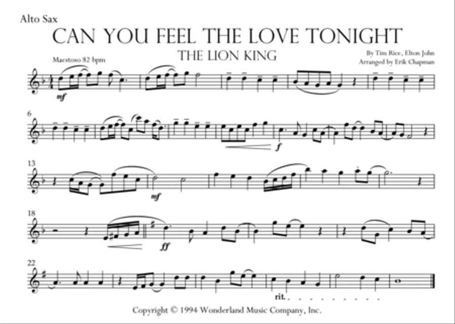 Can You Feel The Love Tonight Marching Band scores gallery preview page 6