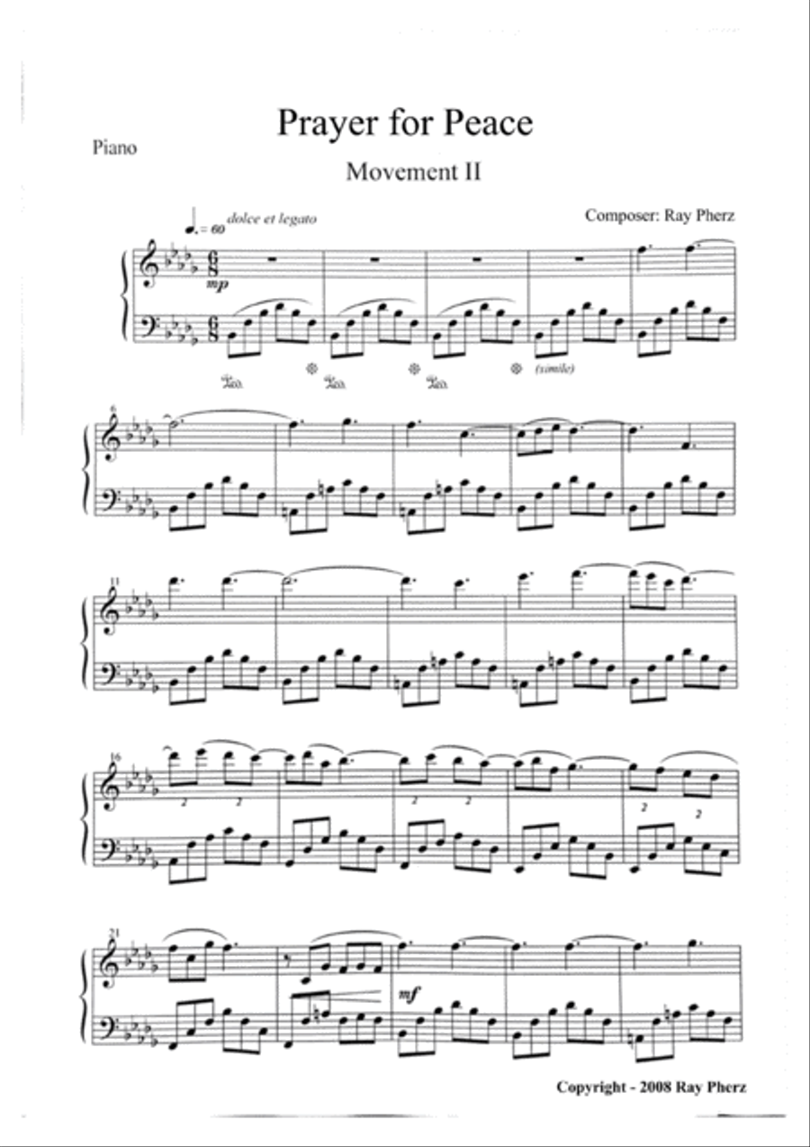 Prayer for Peace - Piano Score Piano Solo scores gallery preview page 2