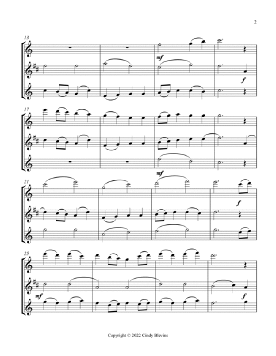 I Sing the Mighty Power Of God, Flute, Clarinet and Violin Clarinet scores gallery preview page 3