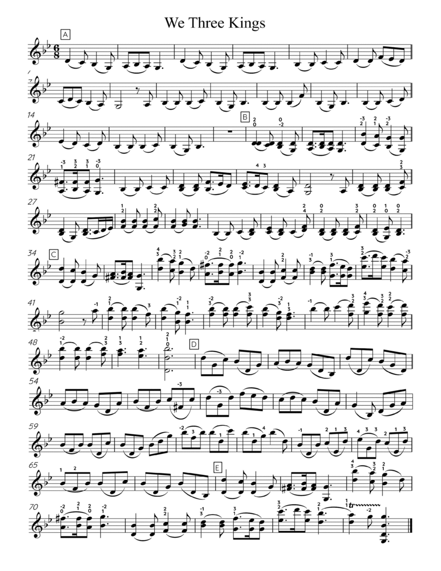 We Three Kings - Solo Violin Violin Solo scores gallery preview page 1