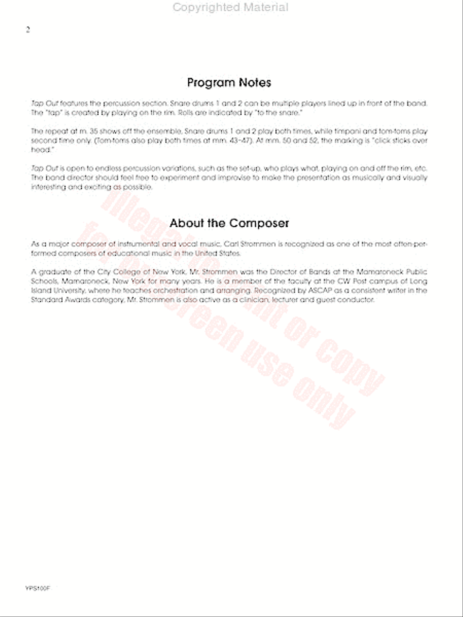 Tap Out Concert Band scores gallery preview page 3