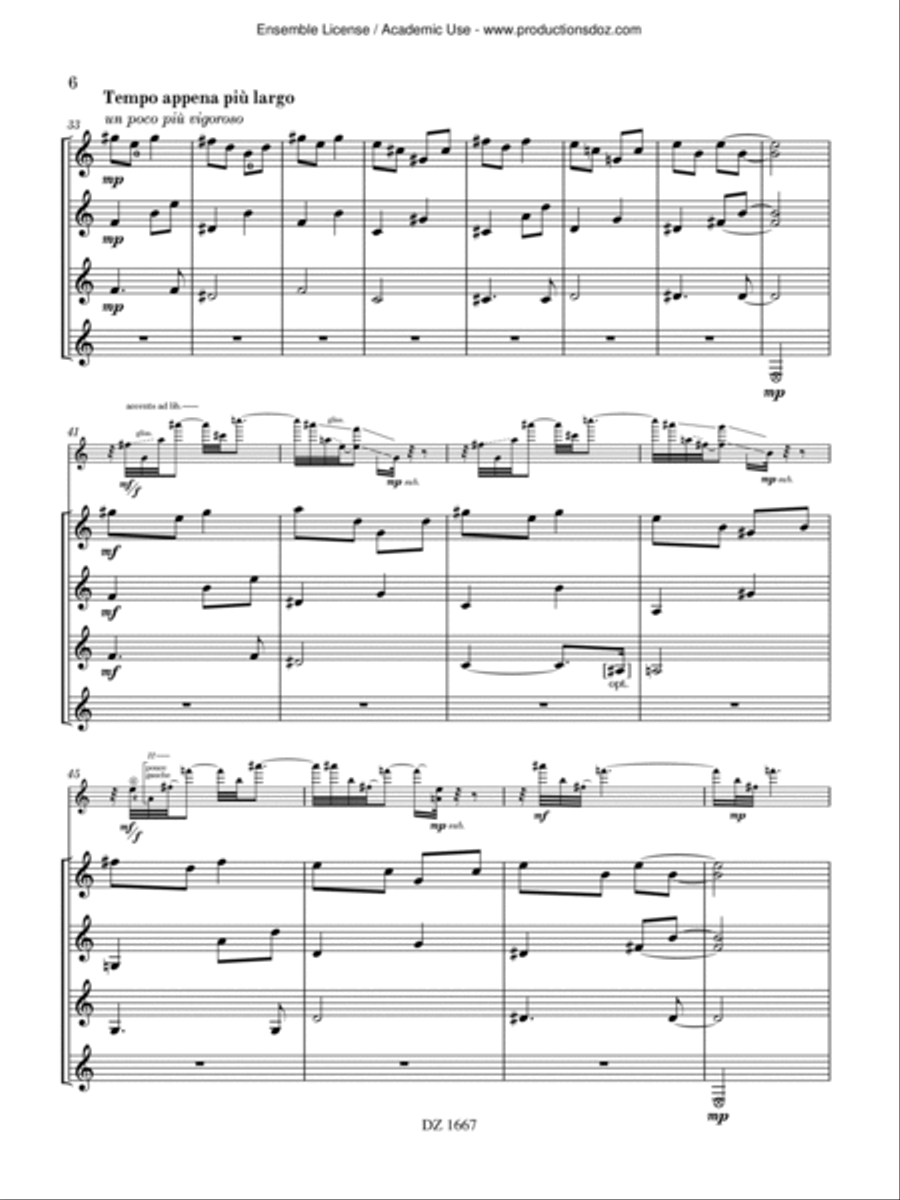 Thème, variations et carillon (version concertante) Guitar Ensemble scores gallery preview page 6