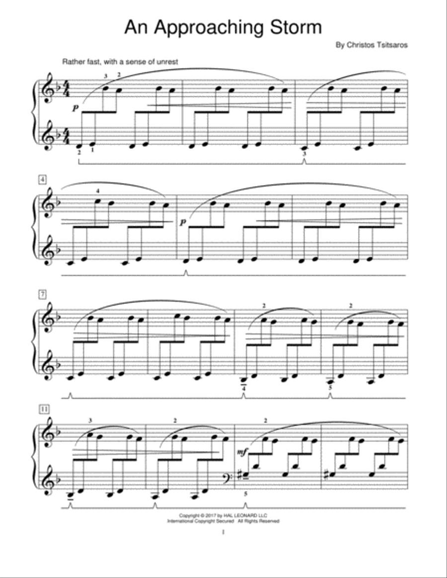 An Approaching Storm Piano scores gallery preview page 1