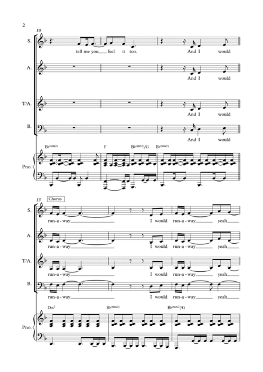 Runaway Runaway Choir scores gallery preview page 2