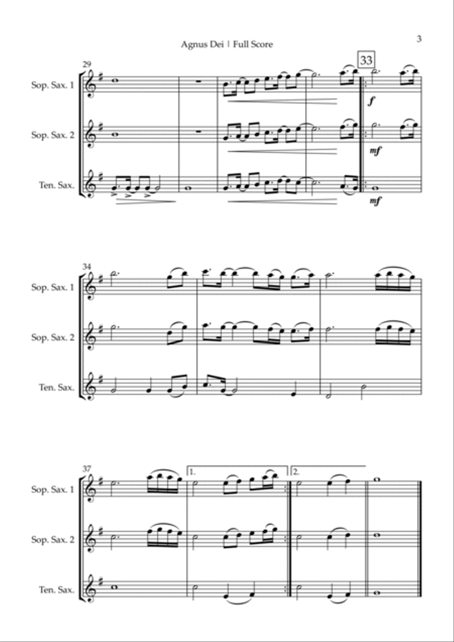 Agnus Dei Woodwind Trio scores gallery preview page 3